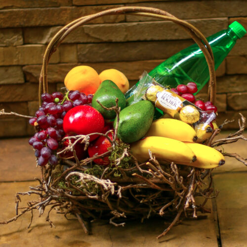 Fresh Fruit Hamper in Twine Basket