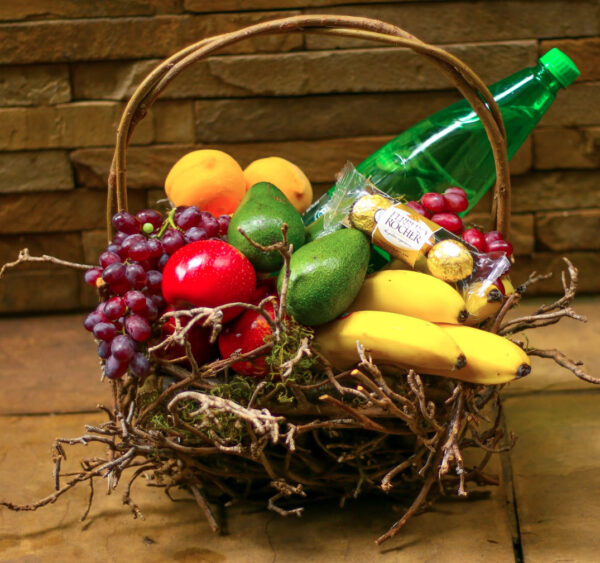 Fresh Fruit Hamper in Twine Basket