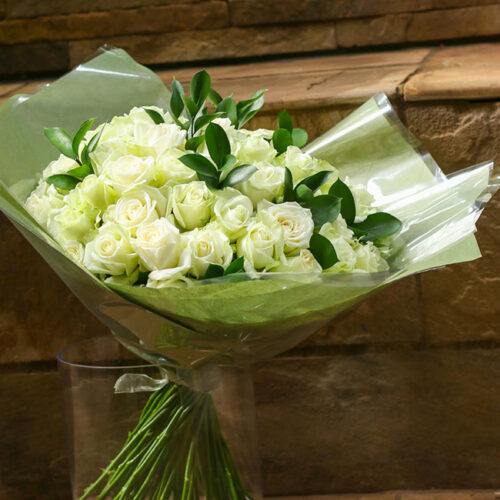 White Bunch Roses